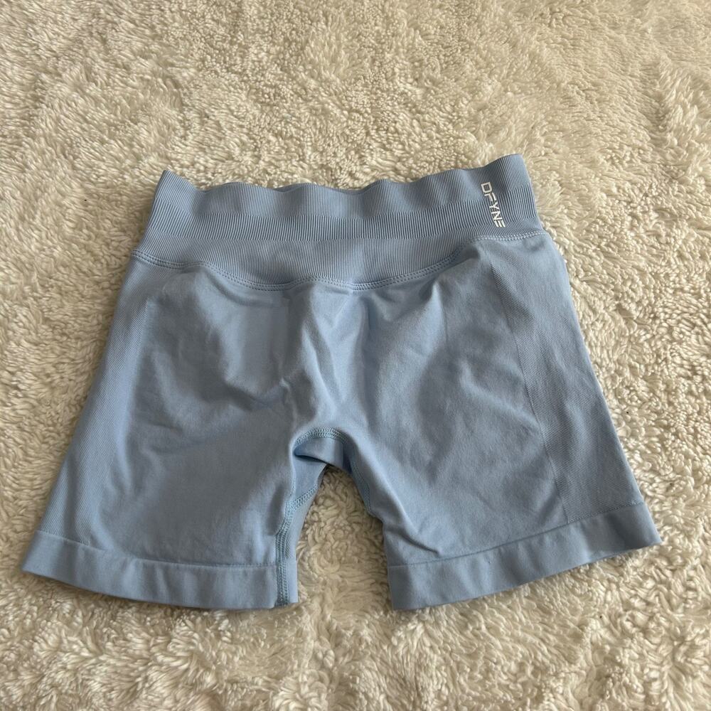 DFYNE Seamless Scrunch Butt Shorts Baby Blue High Waist Gym Activewear Sz M